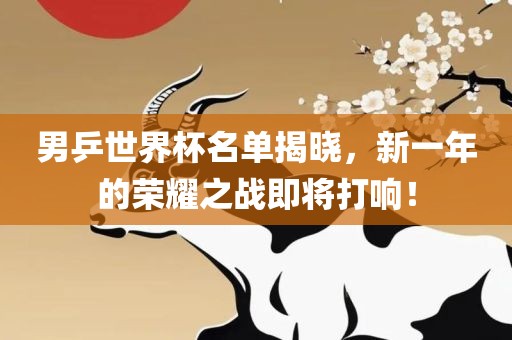 男乒世界杯名单揭晓，新一年的荣耀之战即将打响！