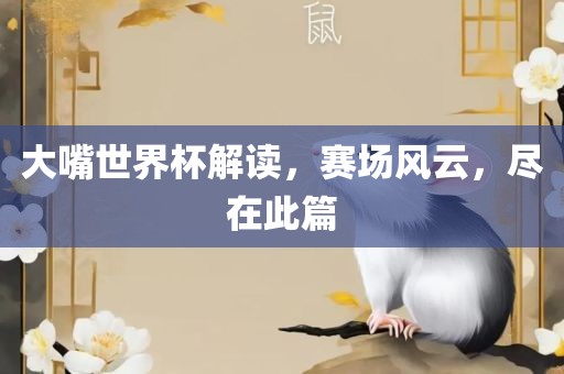 大嘴世界杯解读，赛场风云，尽在此篇