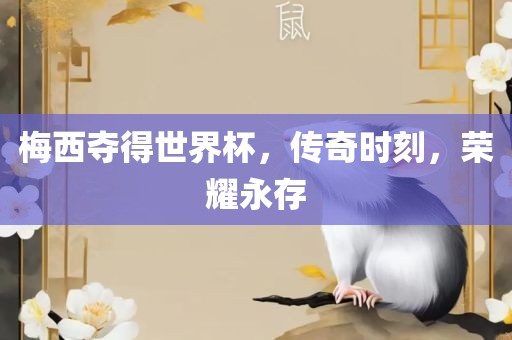 梅西夺得世界杯，传奇时刻，荣耀永存