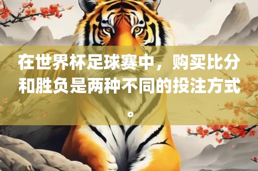 在世界杯足球赛中，购买比分和胜负是两种不同的投注方式。