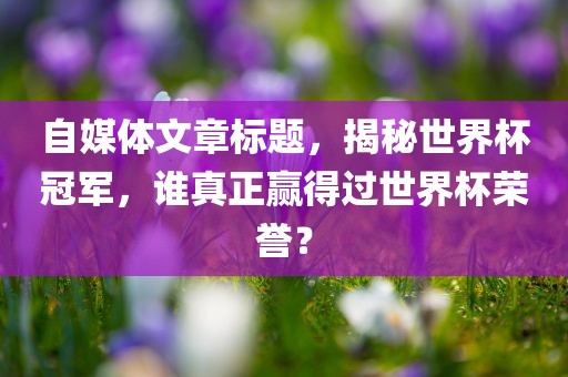 自媒体文章标题，揭秘世界杯冠军，谁真正赢得过世界杯荣誉？