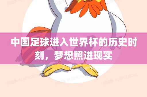 中国足球进入世界杯的历史时刻，梦想照进现实