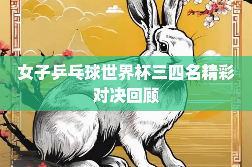 女子漯河市盈旭机械设备有限公司乒乓球世界杯三四名精彩对决回顾