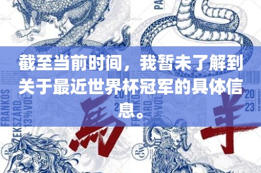 截至当前时间，我暂未了解到关于最近世界杯冠军的具体信息。