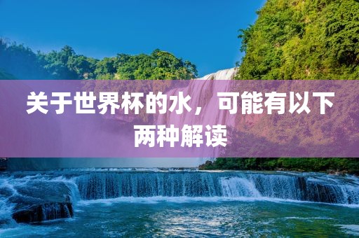 关于世界杯的水，可能有以下两种解读