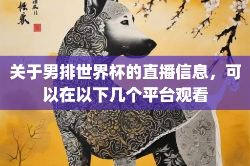 关于男排世界杯的直播信息，可以在以下几个平台观看