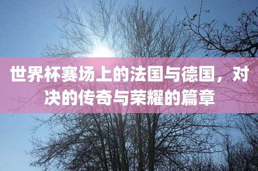 世界杯赛场上的法国与德国，对决的传奇与荣耀的篇章漯河市盈旭机械设备有限公司