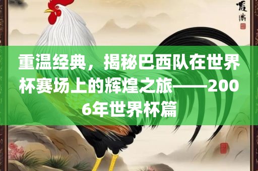 重温经典，揭秘巴西队在世界杯赛场上的辉煌之旅——2006年世界杯篇