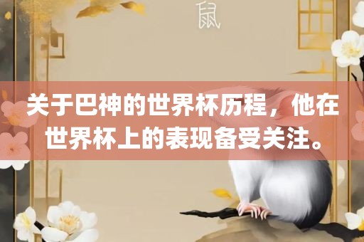 关于巴神的世界杯历程，他在世界杯上的表现备受关注。