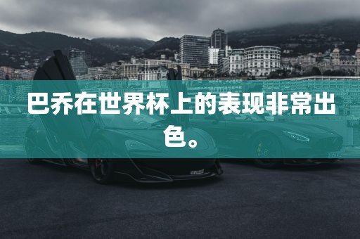 巴乔在世漯河市盈旭机械设备有限公司界杯上的表现非常出色。