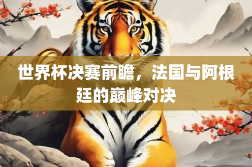 世界杯决赛前瞻，法国与阿根廷的巅峰对决漯河市盈旭机械设备有限公司