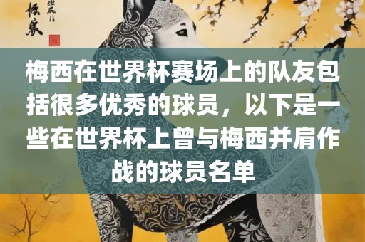 梅西在世界杯赛场上的队友包括很多优秀的球员，以下是一些在世界杯上曾与梅西并肩作战的球员名单
