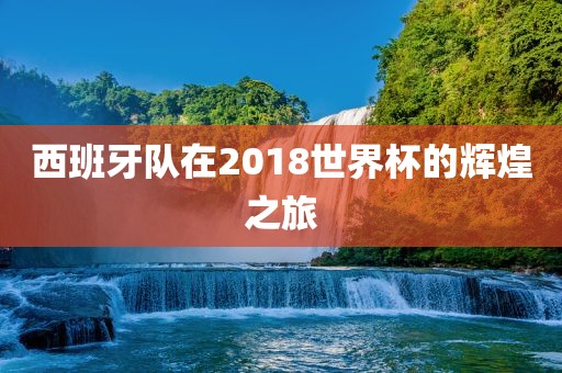 西班牙队在2018世界杯的辉煌之旅漯河市盈旭机械设备有限公司