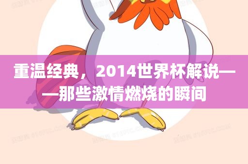 重温经典，2014世界杯解说——那些激情燃烧的瞬间