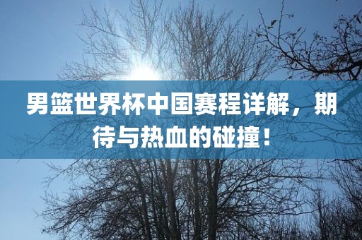 男篮世界杯中国赛程详解，期待与热血的碰撞！