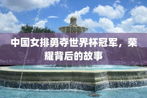 中国女排勇夺世界杯冠军，荣耀背后的故事漯河市盈旭机械设备有限公司