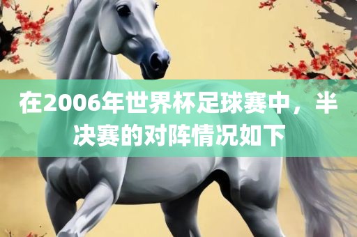 在2006年世界杯足球赛中，半决赛的对阵情况如下