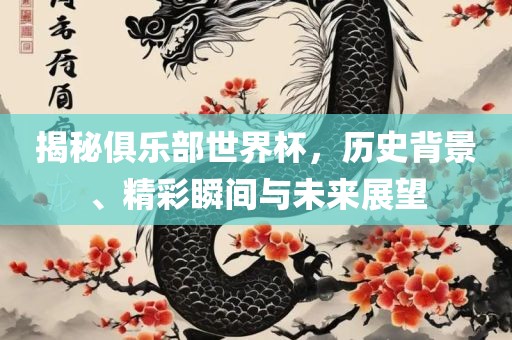 揭秘俱乐部世界杯，历史背景、精彩瞬间与未来展望