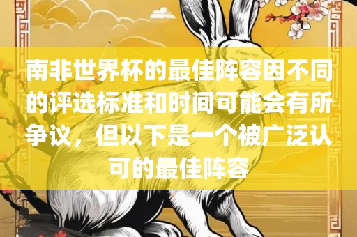 南非世界杯的最佳阵容因不同的评选标准和时间可能会有所争议，但以下是一个被广泛认可的最佳阵容