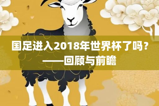 国足进入2018年世界杯了吗？——回顾与前瞻