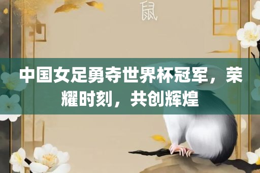 中国女足勇夺世界杯冠军，荣耀时刻，共创辉煌