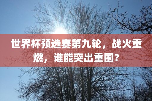 世界杯预选赛第九轮，战火重燃，谁能突出重围？