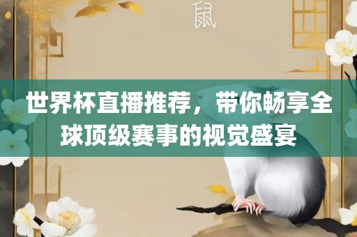 世界杯直播推荐，带你畅享全球顶级赛事的视觉盛宴