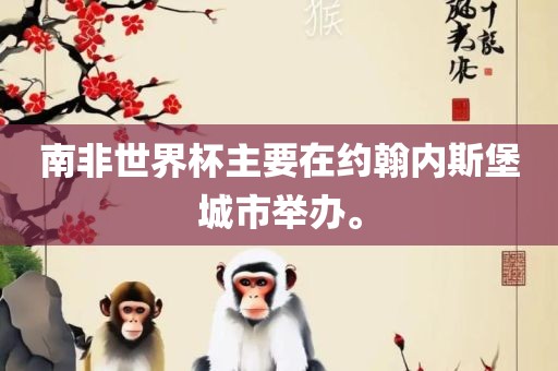 南非世界杯主要在约翰内斯堡城市举办。